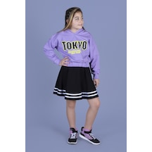 Toontoy Kids Toontoy Kız Çocuk Baskılı Etekli Takım Lila