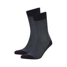 DeFacto Erkek Dikişsiz Metal Pinli Ultra Soft 2'li Bambu Premium Uzun Çorap C2536AXNSNV2