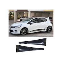 Renault Clio 4 Custom Yan Marşpiyel Seti Plastik 2 Adet Mat Siyah 2012-2019 Karlık+ek+bodykit