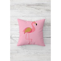 Tr Pelangi Pembe Flamingo Çift Tarafı Baskılı Gizli Fermuarlı Yastık Kılıfı Kırlent Koltuk Yastık Kılıfı, Genel