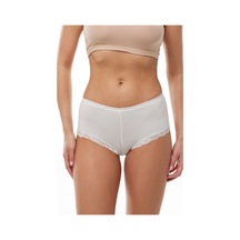 Malabadi Kadın Ekru 6 Lı Paket Geniş Kenarlı Dantelli Modal Külot 1908 Ekru