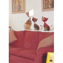 M3 Decorium Three Cats Kedici Dekoratif Ayna Gümüş