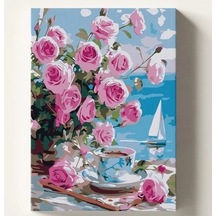 Sayılara Göre Boyama Tuvali, 40x50 Cm Temalı Fırça Ve Boya Seti
