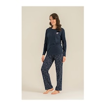 Angbutik Arnetta Ar3775-x Kadın Uzun Kollu Pijama Takım lacivert