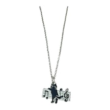 Black Cat Grup Nota Figürlü Metal Kolye 60 Cm Zincir Unisex Müzik Temalı Takı Çok renkli