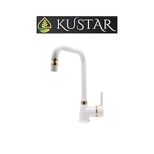 Kustar Varna Aç Kapa Mix Mutfak Eviye Bataryası Gold Beyaz