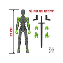 Robot 13 Dummy Koyu Gri Yeşil Tüm Eklemleri Hareketli Aksiyon Figürü Oyuncak