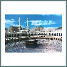 Bezos 3 Boyutlu Resim Ekstra Çözünürlüğe Sahip Kabe Resmi Mekke Tablosu 40x60 Cm Ventra