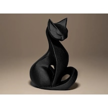 3d El Yapımı Stil Kedi Figürü Hediyelik Natural 15 Cm Ev Ofis Dekoru