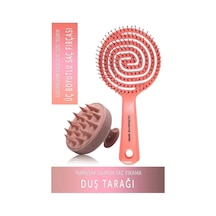 Pro Üç Boyutlu Oval Saç Fırçası Pembe Silikon Duş Masaj Tarağı Karışık
