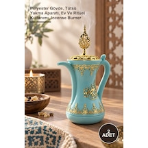 2 Adet İbrik Tütsü Brülörü Polyester Gövde, Tütsü Yakma Aparatı, Ev Ve Ritüel Kullanımı, Incense Burner Sarı