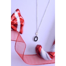 Innuendo Jewelry 925 Ayar Gümüş O Kolye Gümüş - Siyah