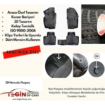 Peugeot Rifter Panelvan 2021 Geometrik Desenli 3d Havuzlu Oto Paspas Siyah