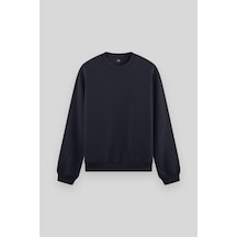 Tommy Life Lacivert Basic O Yaka Rahat Form Erkek Sweatshirt - 88053 Lacivert