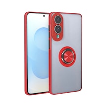 Galaxy Uyumlu - S25 Edge Kılıf Montreal Yüzüklü Silikon Kapak - Kırmızı