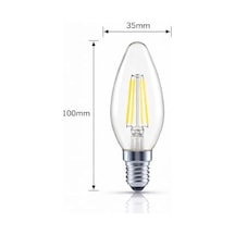 Led Mum Ampul 4w E14 2700k Dimmer Uyumlu 4'lü Paket 470 Lümen Sarı Işık Şeffaf Filament Ampul 40w Eşdeğer