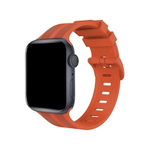 Watch 42mm Kr408 Çizgili Silikon Kordon - Turuncu İtdark8996