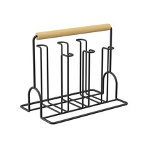 Ev Tipi Cam Bardak Ters Drenaj Rafı Siyah