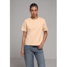 Colin's Colins Boxy Fit Yuvarlak Yaka Düz Kadın Turuncu Kısa Kol Tişört Cl1079037 Q1.v2 Lsm Light Salmon