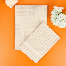 Soft Waffle 2'li Havlu Seti - Açık Bej - 60x110 Cm + 40x60 Cm Çok Renkli