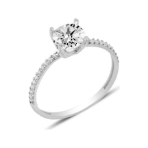 Brezza Lusso Jewelry Gümüş Yarımtur Tektaş Zirkon Taşlı Bayan Yüzük