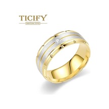 Altın Moda Çok Yönlü Titanyum Çelik Erkek Yüzük Işık Lüks Mizaç Çift Zirkon Yüzükler 13