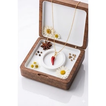 925 Ayar Gümüş Papatya Silver Biber Kolye.rose.gold.rodaj