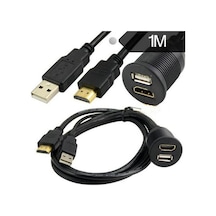 Usb2.0+hdmı Panel Tipi Uzatma Kablosu 1.8 Metre