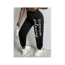 Tarzsokak Slayr Letter Graphic Elastic Waist 4 Mevsim Eşofman Siyah