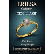 Sertifikalı Sinir Sistemi  Yüzüğü Çizgili Akik Ayarlanabi Çok Renkli