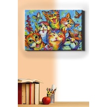 Webstyle Sayılarla Boyama Seti Kasnaklı Neşeli Kediler 60 X 75 Cm