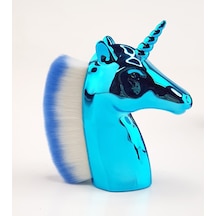 Mavi Unicorn Manikür Toz Fırçası Allık Ve Makyaj Fırçası