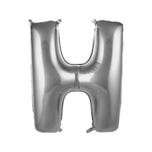 H Harfi 40 İnc Gümüş Renk Folyo Balon 100 Cm