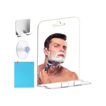 Pazly Buğu Önleyici Duş Aynası - Jilet Tutuculu, Duvara Monte Tıraş Aynası Banyo İçin Gümüş