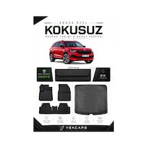 Skoda Kodiaq 2021 Model Aracınıza Özel 4d Karbonlu Kauçuk Paspas Takımı Ve Bagaj Havuzu