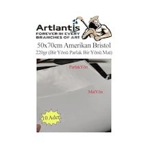 Ayrex Amerikan Bristol Karton 50x70 Cm 10 Adet 220 Gr Bir Tarafı Parlak Bir Tarafı Mat Kağıt Biristol Karton Genel