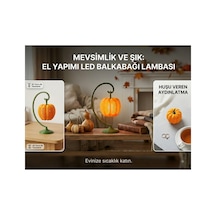3d Tasarım Bal Kabağı Masa Lambası / Dekoratif Obje Turuncu