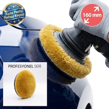 Profesyonel Seri %100 Doğal Kuzu Postu Polisaj Keçesi 160 Mm Sarı