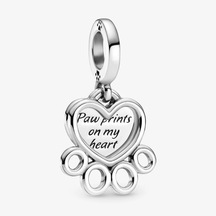 Nur Silver Kalp Ve Pati İzi Sallantılı Gümüş Charm Nur-bl00268