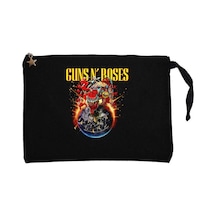 Guns N Roses 2025 Tour Siyah Clutch Astarlı Cüzdan / El Çantası