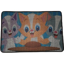 Nanbell Büyük Elekli Çift Katlı Kedi Kumu Paspası 75x59 Cm Desenli No:2
