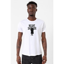 Sherlock No Shit Sherlock Beyaz Erkek Bisikletyaka Tshirt Çok Renkli