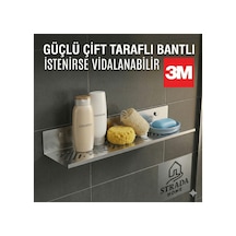 Paslanmaz Çelik Banyo Rafı Yapışkanlı Ve Vidalı , Düzenleyici Duşa Kabin İçin Sabunluk Rafı Gri