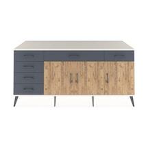 Kronos Konsol 2 Raflı 6 Çekmeceli 3 Kapaklı 176x59x83 Aytaşı-çam/antrasit Çam/antrasit