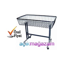 Açıkmağazam Siyah Havuz Sepet. Teşhir Aksiyon Tekerlekli Se...