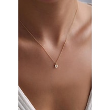 14 Ayar Altın Taşlı Güneş Kolye Ekm4811