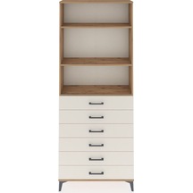 Arges Dolap 3 Raflı 6 Çekmeceli 88x30x221 Çam-aytaşı Atlas Çam
