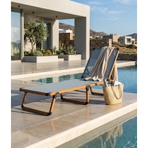 Missidea Alüminyum Katlanır Ve Taşınır Şezlong Teak+jeans Mavi