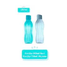Tupperware Eco Kolay Kapak Mavi 500 Ml Ve Okyanus 750 Ml Suluk Matara Çevre Dostu Su Şişesi Siyah
