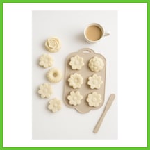 Bezos Silikon Kek Ve Çikolata Kalıbı 6 Lı Krem Renk Pasta Tatlı Muffin Kalıbı Dmc